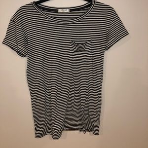 black & white striped tee